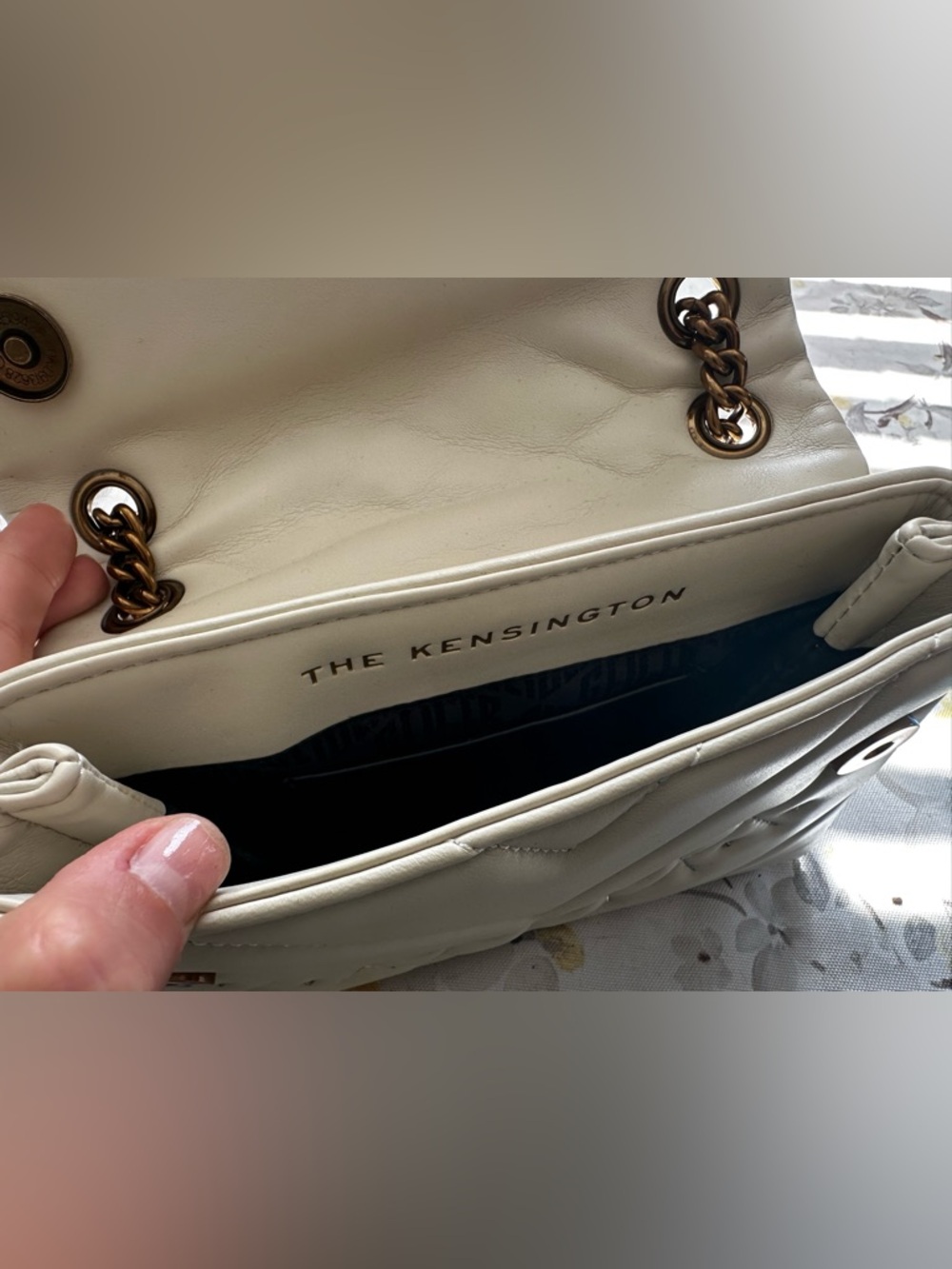 Kurt Geiger White Quilted Beaded Eye Shoulder Bag - Picture 11 of 14